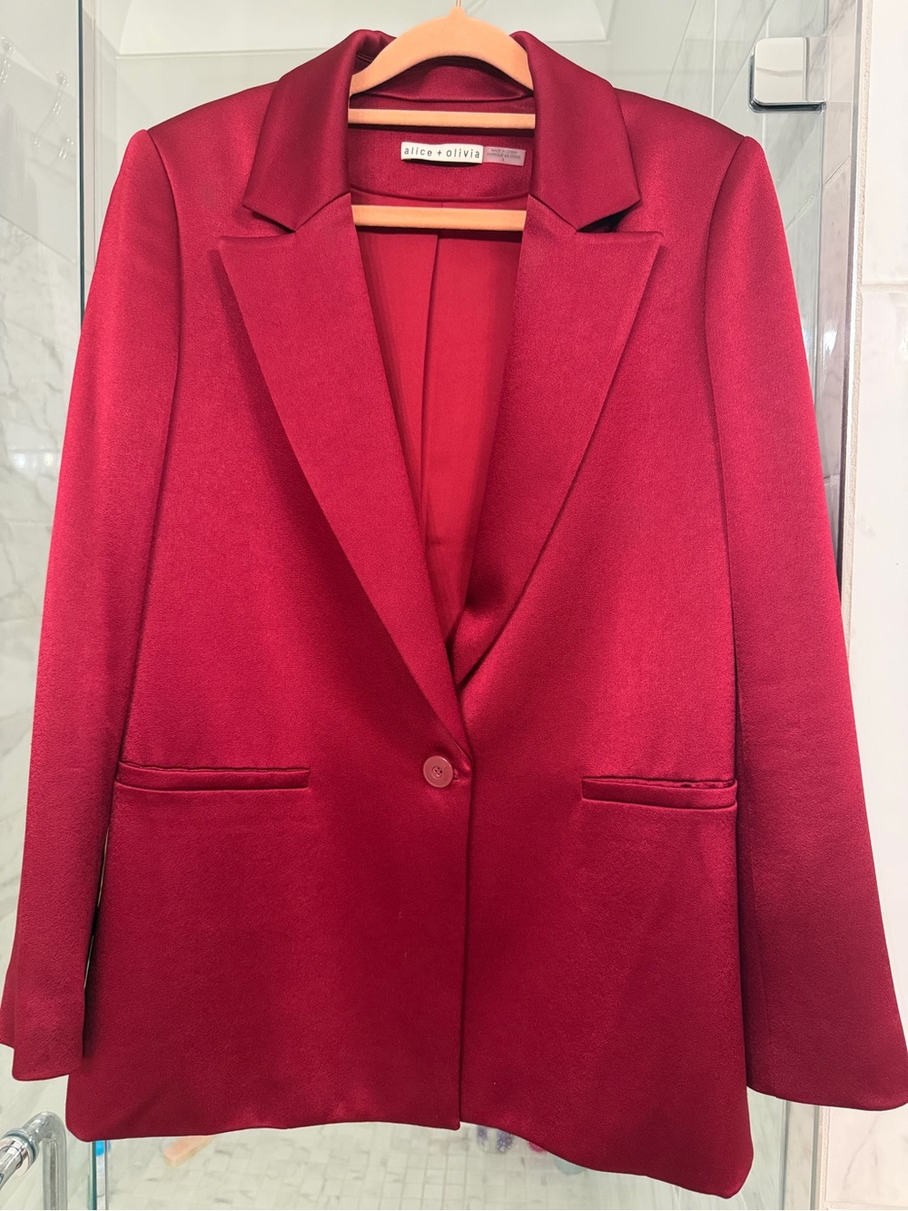 alice + olivia Women's Fuchsia Single-Button Blazer